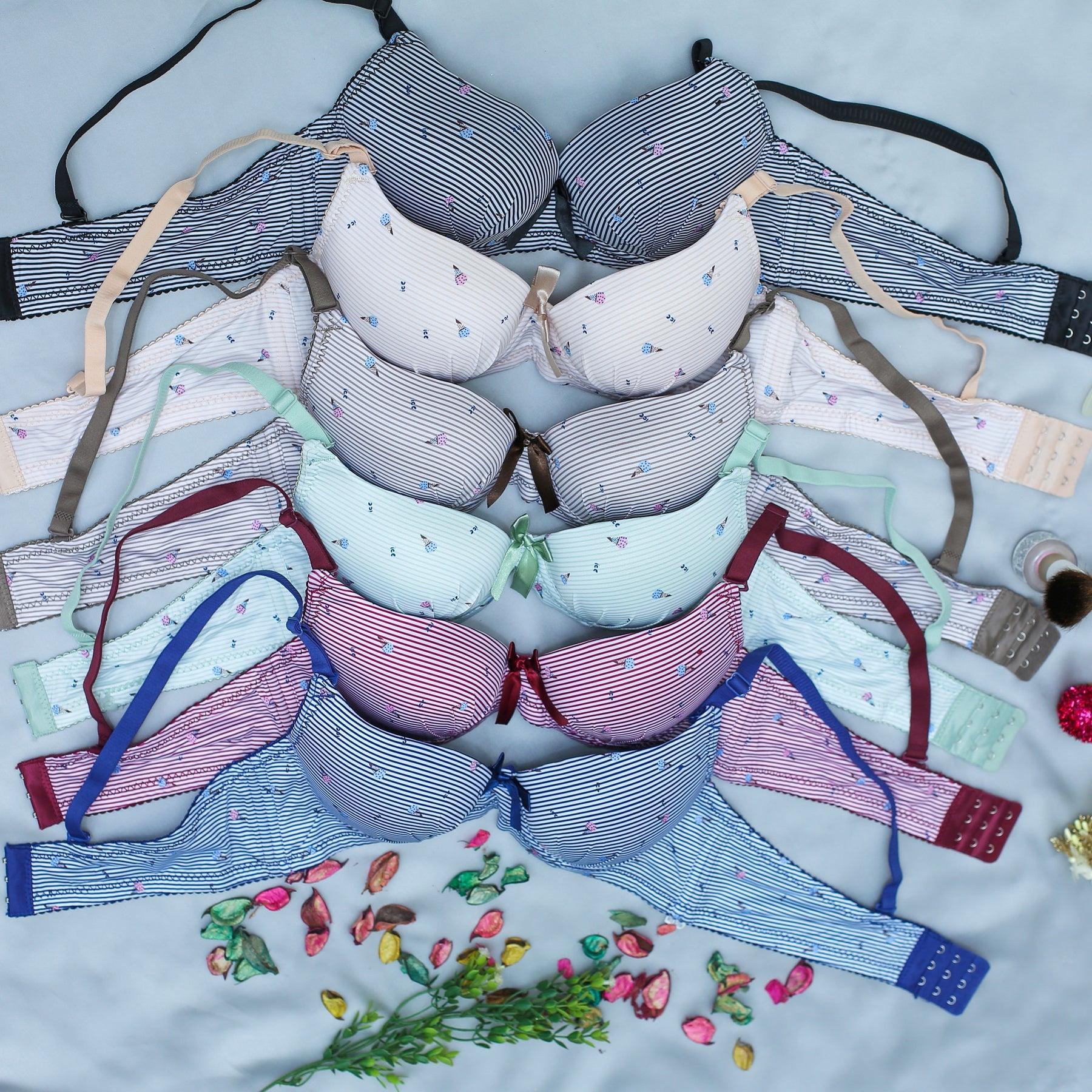 printed cotton padded bra panty set printed cotton padded bra panty set