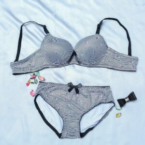 printed cotton padded bra panty set