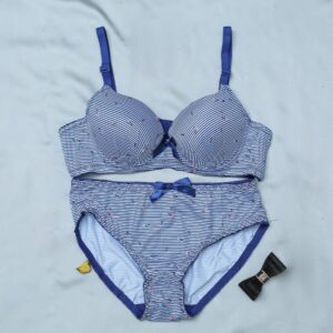 printed cotton padded bra panty set