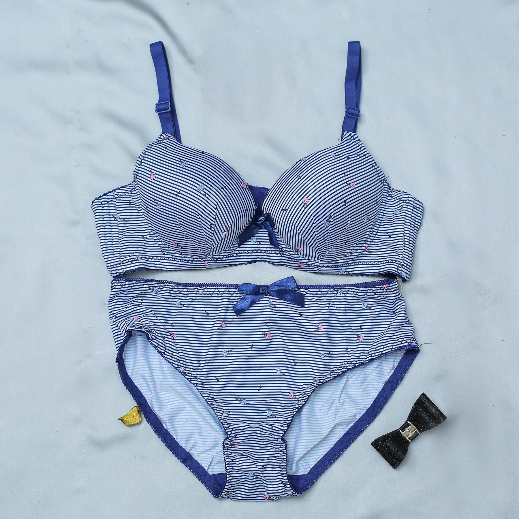 printed cotton padded bra panty set printed cotton padded bra panty set