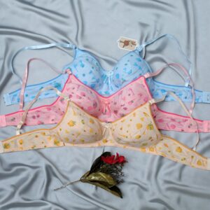 printed cotton non padded bra