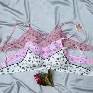 printed cotton non padded bra