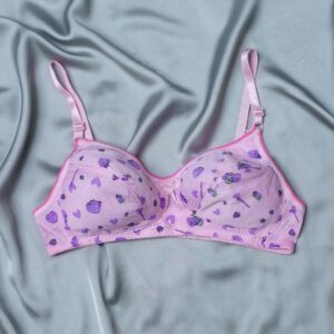 printed cotton non padded bra