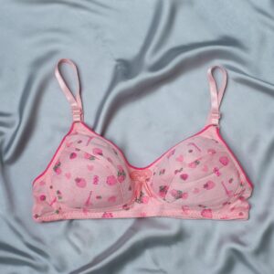 printed cotton non padded bra