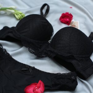 luxe lace padded bra set