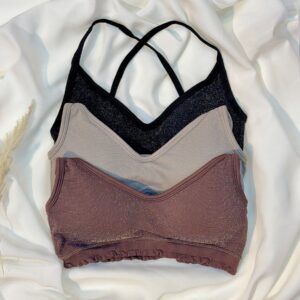 Home sparkle ribbed bralette collection